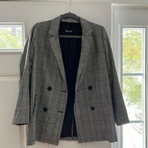Madewell Caldwell Plaid Double Breasted Blazer